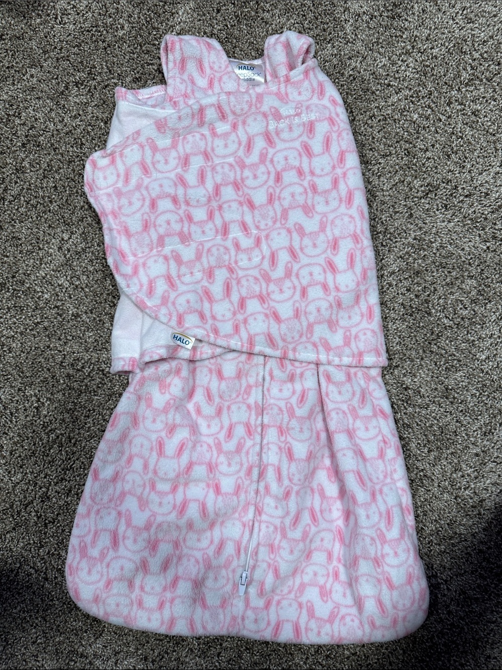 Kids pink patterned bottom - likely sleep sack/swaddle skirt